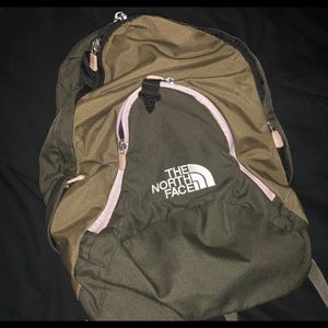 North face mini khaki backpack w cell phone pouch